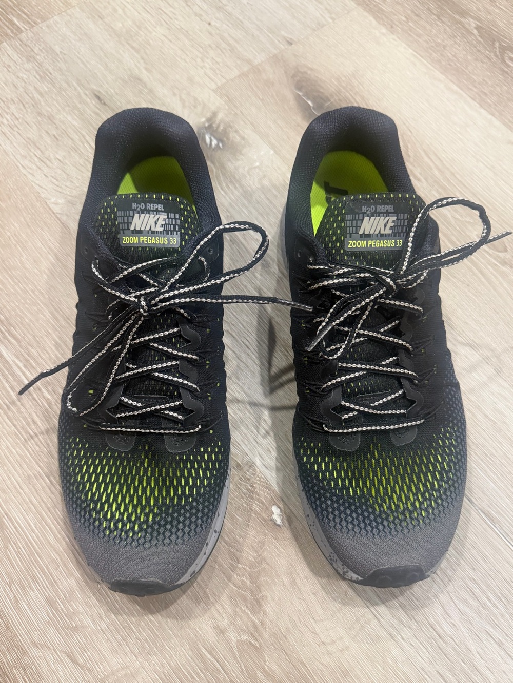 Nike Men's Running Shoes — Pegasus 33 Shield Black/Metallic Silver-Dark Green